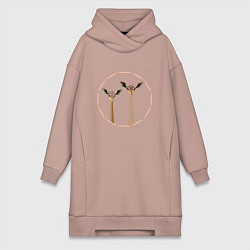 Женская толстовка-платье Пара газелей геренук в рамочке