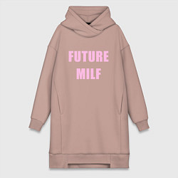 Женское худи-платье Future milf, цвет: пыльно-розовый
