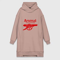 Женское худи-платье Arsenal: The gunners, цвет: пыльно-розовый