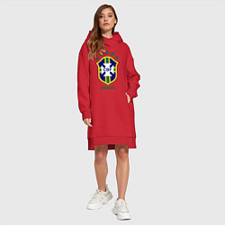 Женское худи-платье Brasil CBF, цвет: красный — фото 2