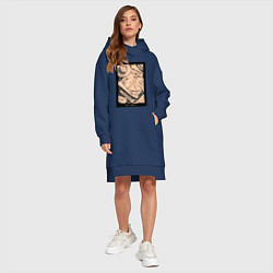 Женское худи-платье Карта приключений - Ван Пис, цвет: тёмно-синий — фото 2