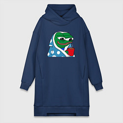 Женская толстовка-платье Frog Pepe мем