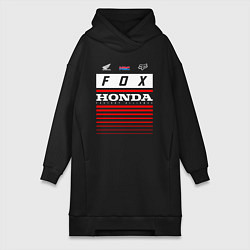 Женское худи-платье Honda racing, цвет: черный