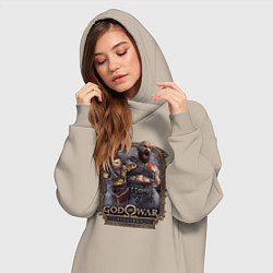 Женское худи-платье Атрей и Кратос GoW Ragnarok, цвет: миндальный — фото 2