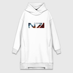 Женское худи-платье Mass Effect N7 -Shooter, цвет: белый