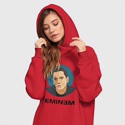 Женское худи-платье Eminem поп-арт, цвет: красный — фото 2