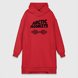 Женское худи-платье Arctic Monkeys, цвет: красный