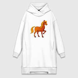 Женское худи-платье Добрый конь, цвет: белый