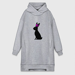 Женская толстовка-платье Черный кролик