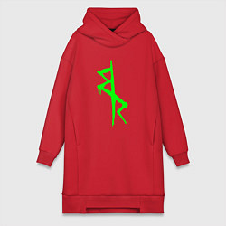 Женское худи-платье Logotype - Cyberpunk: Edgerunners, цвет: красный