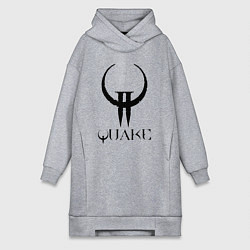 Женское худи-платье Quake II logo, цвет: меланж