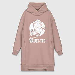 Женское худи-платье Vault boy - join the vault tec, цвет: пыльно-розовый