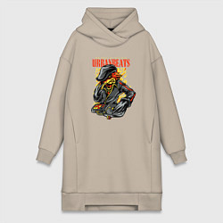 Женская толстовка-платье Птица диджей - городские ритмы