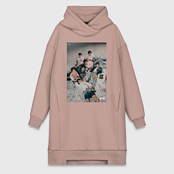 Женское худи-платье Stray Kids Maxident, цвет: пыльно-розовый