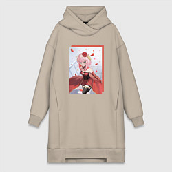 Женское худи-платье Походка Судьбы - Такт Опус Судьба, цвет: миндальный