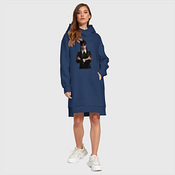 Женское худи-платье Уэнсдей Аддамс, цвет: тёмно-синий — фото 2