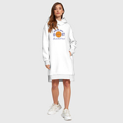 Женское худи-платье Любителям игры в баскетбол, цвет: белый — фото 2
