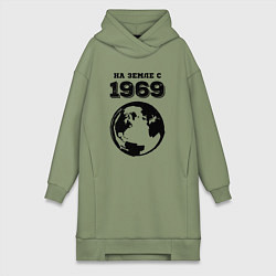 Женская толстовка-платье На Земле с 1969 с краской на светлом