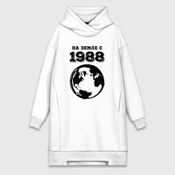 Женское худи-платье На Земле с 1988 с краской на светлом, цвет: белый