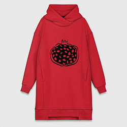 Женская толстовка-платье Гранат в разрезе скетч