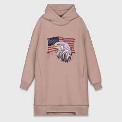 Женское худи-платье American eagle, цвет: пыльно-розовый