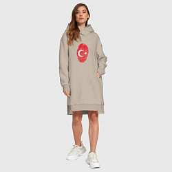Женское худи-платье Отпечаток Турции, цвет: миндальный — фото 2