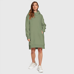 Женское худи-платье Стикеры, смайлик, штрихкод, цвет: авокадо — фото 2