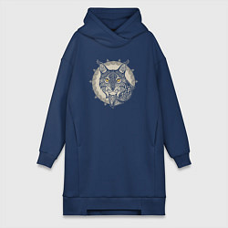 Женская толстовка-платье Рысь славянский тотем