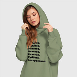 Женское худи-платье Риэлтор - суббота и воскресенье, цвет: авокадо — фото 2