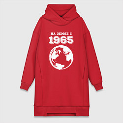 Женское худи-платье На Земле с 1965 с краской, цвет: красный