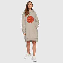 Женское худи-платье Love basketball, цвет: миндальный — фото 2