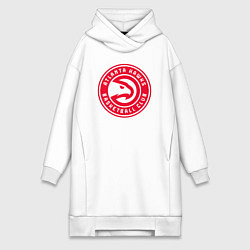 Женское худи-платье Atlanta hawks basketball, цвет: белый