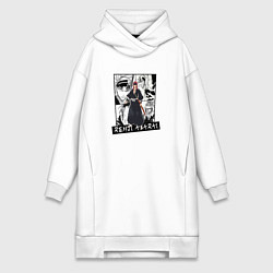 Женское худи-платье Ренджи Абарай на фоне манги, цвет: белый