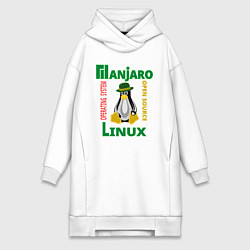 Женская толстовка-платье Линукс пингвин в шляпе