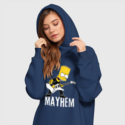 Женское худи-платье Mayhem Барт Симпсон рокер, цвет: тёмно-синий — фото 2