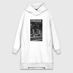 Женское худи-платье Cbum conquer Крис Бамстед, цвет: белый