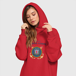 Женское худи-платье Корпус морской пехоты княжества Люксембург, цвет: красный — фото 2