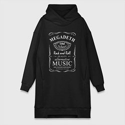 Женское худи-платье Megadeth в стиле Jack Daniels, цвет: черный