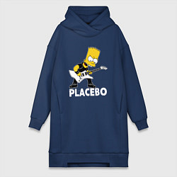 Женское худи-платье Placebo Барт Симпсон рокер, цвет: тёмно-синий