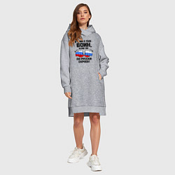 Женское худи-платье Один в поле воин - Россия сила, цвет: меланж — фото 2