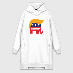 Женское худи-платье Trump elephant, цвет: белый