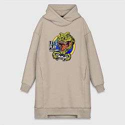 Женское худи-платье Lets play video games, цвет: миндальный