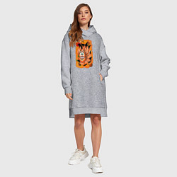Женское худи-платье Девятихвостый злой волк, цвет: меланж — фото 2