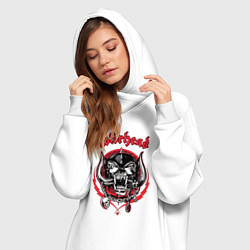 Женское худи-платье Моторхед - лихач, цвет: белый — фото 2