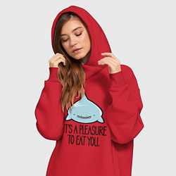 Женское худи-платье Приятно съесть тебя, цвет: красный — фото 2