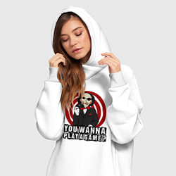 Женское худи-платье You wanna play a game, цвет: белый — фото 2
