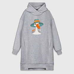 Женская толстовка-платье Гусь в шляпе