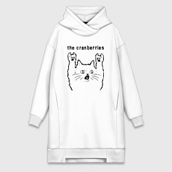 Женское худи-платье The Cranberries - rock cat, цвет: белый
