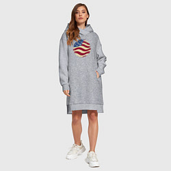 Женское худи-платье Flag USA, цвет: меланж — фото 2