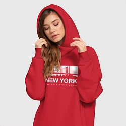 Женское худи-платье Нью-Йорк Сити, цвет: красный — фото 2